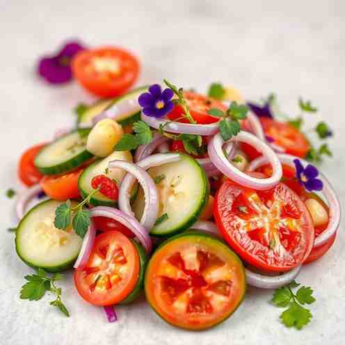 Tangy Cucumber, Tomato & Onion Recipe - Quick Pickled Salad